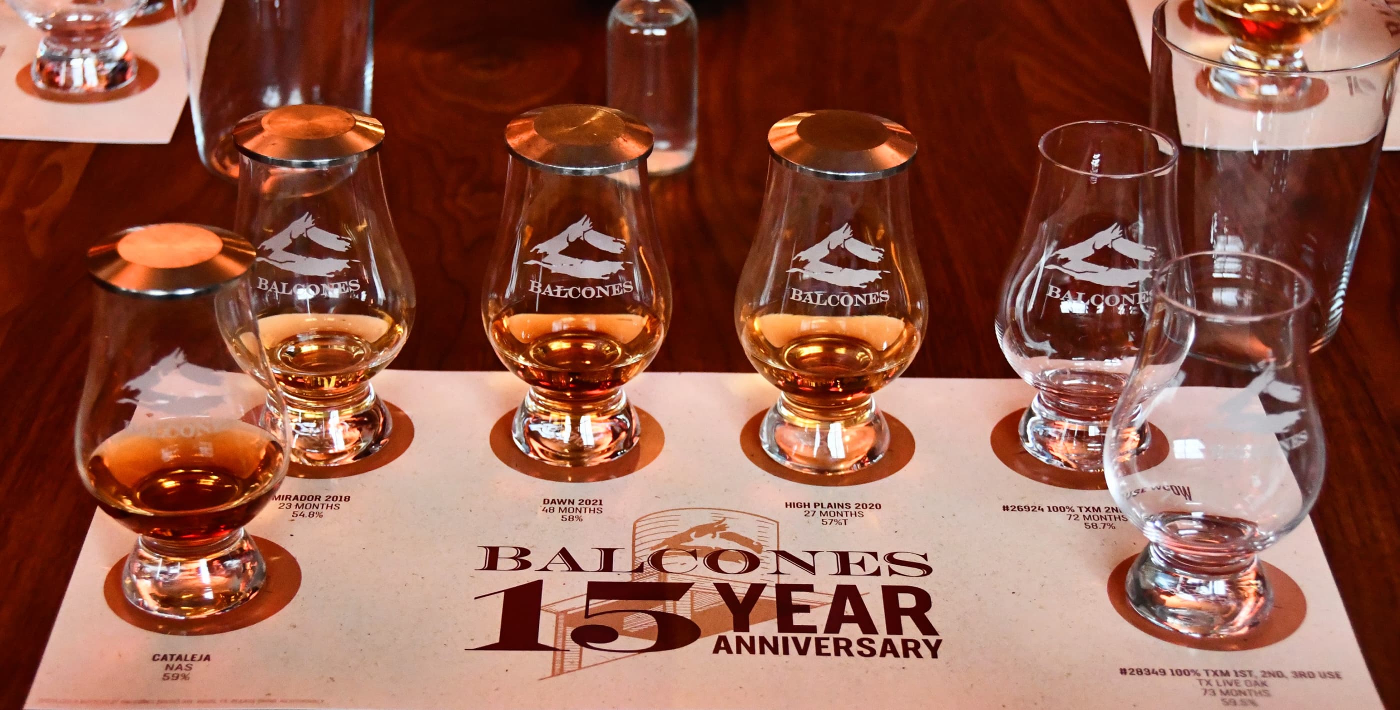 Flight of Balcones whisky