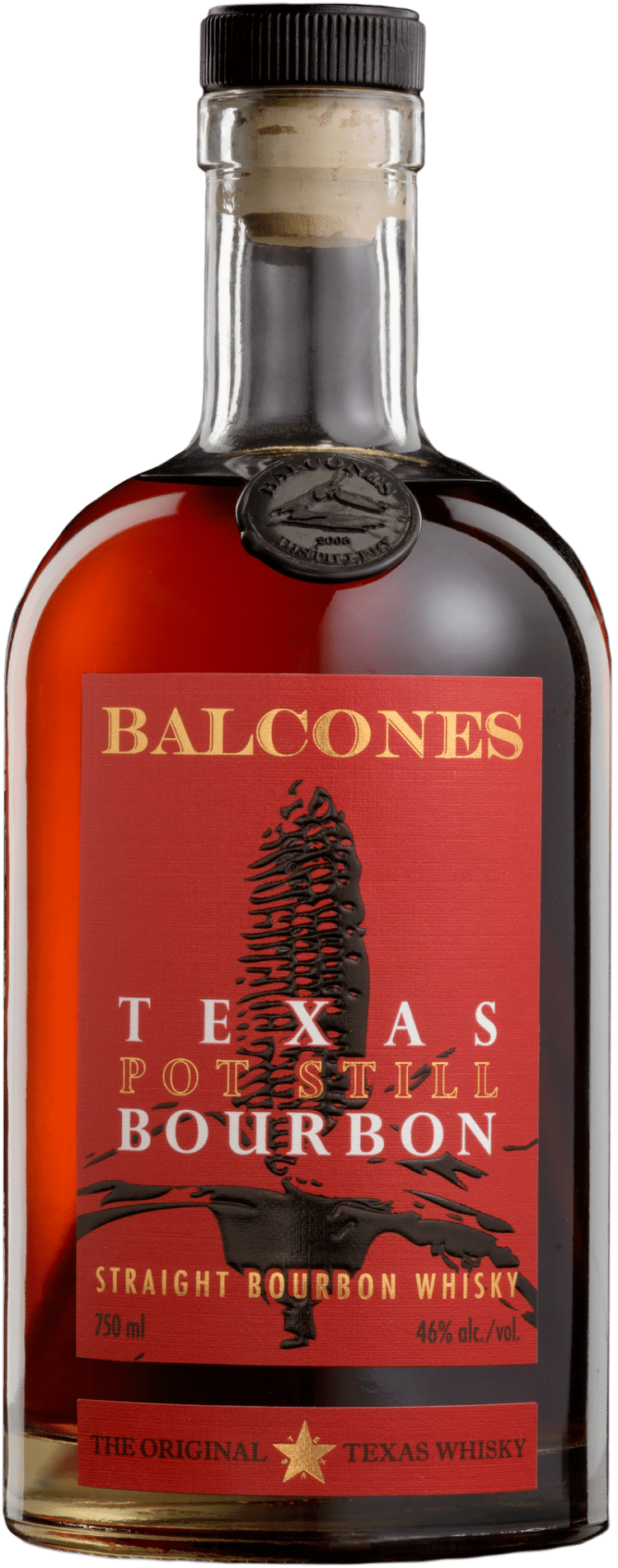 Bottle of Balcones Texas Pot Still Bourbon